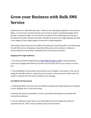 Bulk SMS Provider in UAE