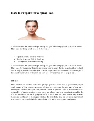 How to Prepare for a Spray Tan