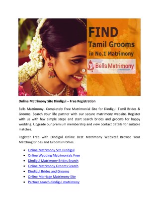 Online Matrimony Site Dindigul – Free Registration