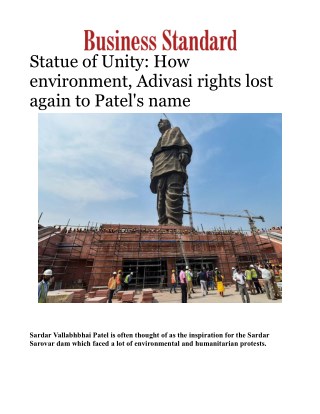 Statue of Unity: How environment, Adivasi rights lost again to Patel's name