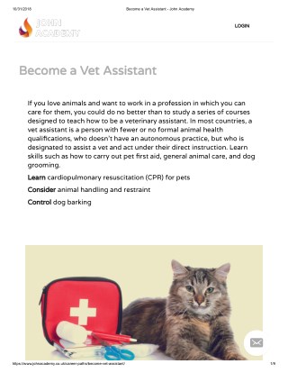 Pet First Aid Course - John Academy