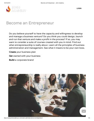 Advanced Diploma in Entrepreneurship - John Academy