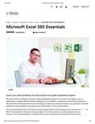 Microsoft Excel 365 Essentials - istudy