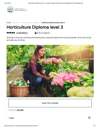 Horticulture Diploma level 3 - LIBM