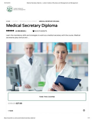 Medical Secretary Diploma - LIBM