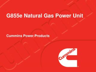 G855e Natural Gas Power Unit