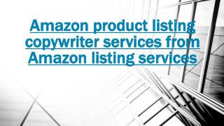 Vserve Amazon Listing - Product Listing Copywriter Services