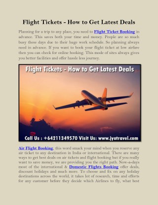 Flight Tickets - How to Get Latest Deals