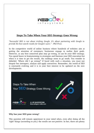 Steps To Take When Your SEO Strategy Goes Wrong