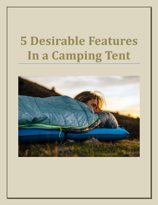 5 Desirable Features In a Camping Tent