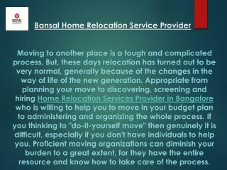 Bansal Home Relocation Service Provider