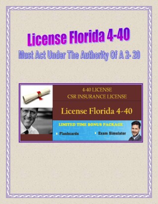 Understand what is a License Florida 4-40