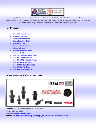 Knob ANSI Pull Studs