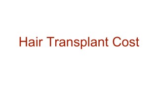 Hair Transplant cost