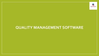 Quality Management Software