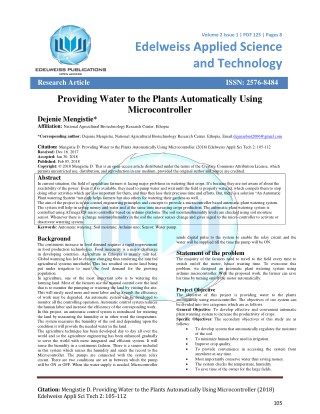 Providing Water to the Plants Automatically Using Microcontroller