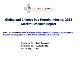 Global Pea Protein Industry with a focus on the Chinese Market