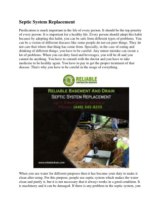 Septic System Replacement