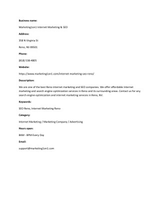 Marketing1on1 Internet Marketing & SEO
