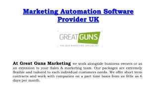 Marketing Automation Software Provider UK