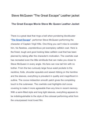 Steve mc queen the great escape_ leather jacket