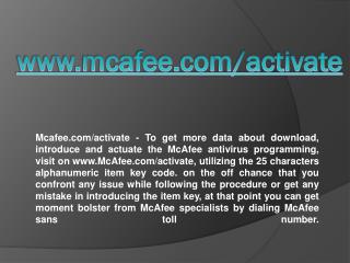 MCAFEE.COM/ACTIVATE- ACTIVATE YOUR MCAFEE ANTIVIRUS