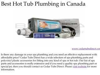 Best Hot Tub Plumbing in Canada