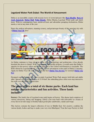 Legoland Dubai WaterPark: The World of Amusement