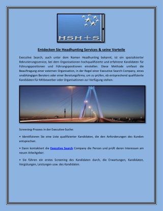 Entdecken Sie Headhunting Services & seine Vorteile
