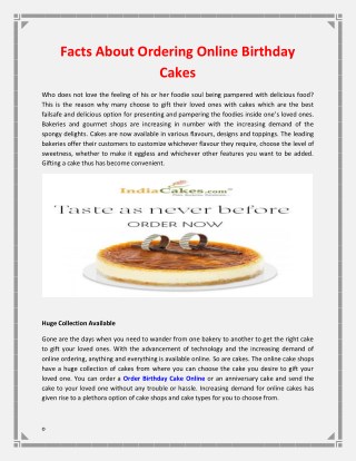 Facts About Ordering Online Birthday Cakes
