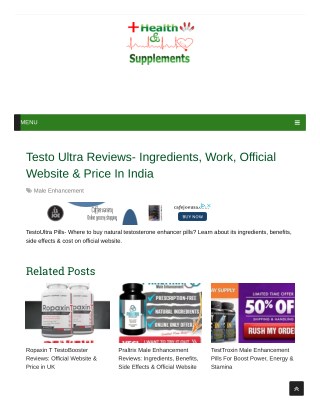 TestoUltra Testosterone Enhancer Tablets-