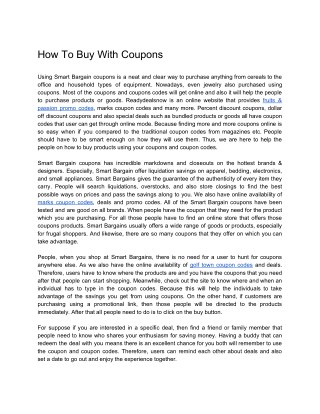 How To Buy With Coupons