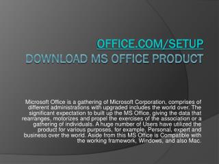 OFFICE.COM/SETUP ACTIVATE YOUR MS OFFICE ACCOUNT