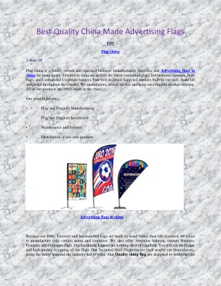 Best Quality China Made Advertising Flags