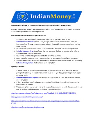 Indian Money Review of PradhanMantriJeevanJyotiBimaYojana – Indian Money