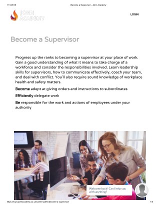 Supervisor Skills Training - John Academy