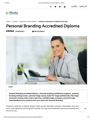 Personal Branding Accredited Diploma - istudy
