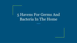 5 Havens For Germs And Bacteria In The Home