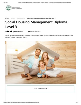 Social Housing Management Diploma - LIBM