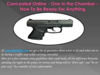 Concealed Online - One In the Chamber – How To Be Ready For Anything