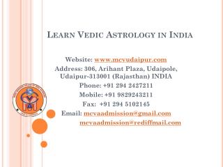 Learn Vedic Astrology in India