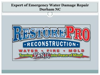 Expert of Emergency Water Damage Repair Durham NC