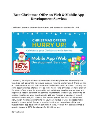 Xmas & New Year Special Offer On Web Services