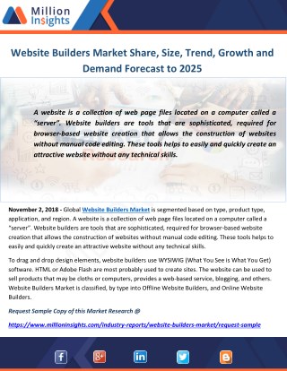Website Builders Market Share, Size, Trend, Growth and Demand Forecast to 2025