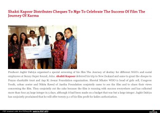 Shakti Kapoor Distributes Cheques To Ngo To Celebrate The Success Of Film The Journey Of Karma