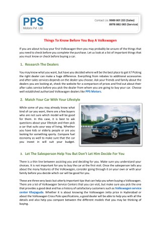 Things To Know Before You Buy A Volkswagen