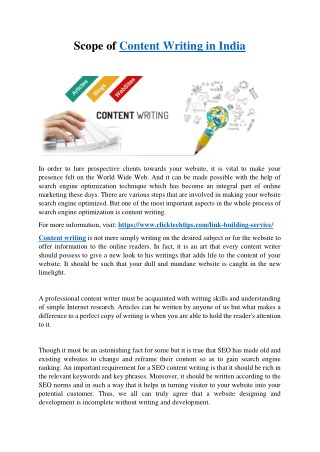 Scope of Content Writing In India