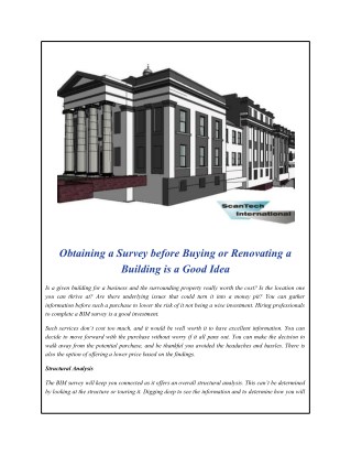 Obtaining a Survey before Buying or Renovating a Building is a Good Idea