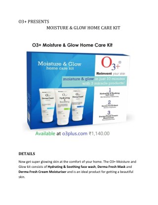 O3plus Moisture & Glow Home Care Kit