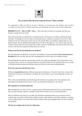 Do you need to hire the best Corporate lawyers? Then read this!
